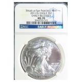 2011-S American Silver Eagle NGC MS70 ER
