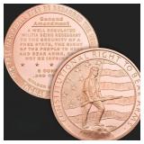 FIVE oz Second Amendment Copper Bullion Round