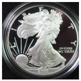 2001 PROOF American Silver Eagle with Felt Box