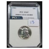 1961 SILVER Washington Quarter, PCI MS67