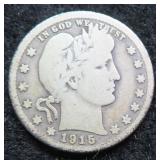 1915 Silver Barber Quarter