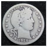 1914 Silver Barber Quarter