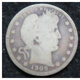 1909-D Silver Barber Quarter