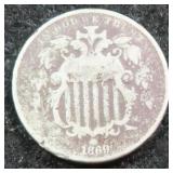 1869 Shield Nickel