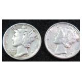 TWO (2) Silver Mercury Dimes, $9.14 Melt Value