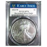 2023-W Burnished American Silver Eagle PCGS SP70