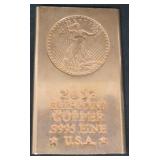 Half Pound Copper Bullion Bar