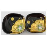 Vintage Murano Trinket Dishes with 22K Gold Trim