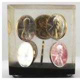 Vintage Paperweight with Lincoln Cents Encased