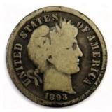 1893-S Silver Barber Dime