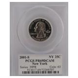 2001-S New York Quarter PCGS PR69DCAM