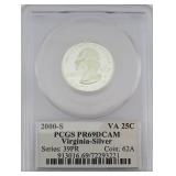 SILVER 200-S Virginia Quarter PCGS PR69DCAM $13.79