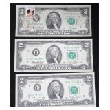 Three(3) USPS Stamped Bicentennial $2