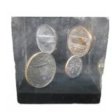 Lucite Paperweight with 1970