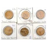 SIX (6) Presidential Coins