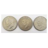Three (3) Bicentennial Ike Dollars