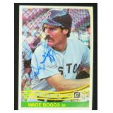 Wade Boggs Signed Baseball Card, JSA COA