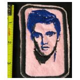 4"x2.5" Pink Elvis Patch with Blue and Black