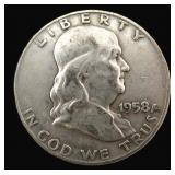 $30.43 Melt Value 1-12-26: 1958-D Silver Franklin