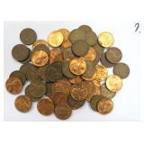 Approx. Fifty (50) Lincoln Cents, As Found