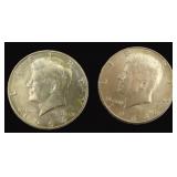 $60.86 Melt Value: (2) Silver 1964 Kennedy Half