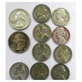 (6) Silver Five Cents and (2) Silver Quarters. $58