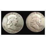 $60.86 Melt Value: TWO (2) Silver Franklin Half