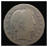 $30.43 Melt Value 1-12-26: 1908-S Silver Barber