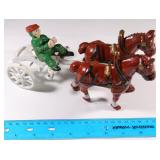 Driver and Tandem Horses, Cast Iron. $18 SHIP