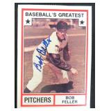 Bob Feller Signed Baseball Card, JSA COA