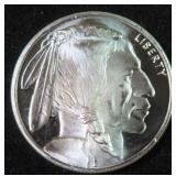 One Troy Ounce .999 Fine Silver Buffalo/Indian