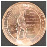 One Ounce Copper Bullion Round, 2nd Amendment