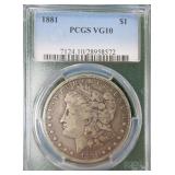 $72.98 Melt 1-19-26: 1881 Silver Morgan PCGS VG10
