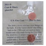 2011-D Cent & Blank Planchet