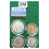 1934 Coin Set, $23.87 Melt Value 1-19-26