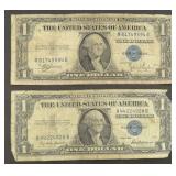 TWO (2) Rough Silver Certificates, Estate Find