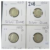 Four (4) Silver Dimes, $27.28 Melt 1-19-26