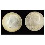 $68.26 Melt Value: TWO (2) 1964 Silver Kennedy