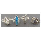 9.2 Grams Total Weight Sterling Silver Rings