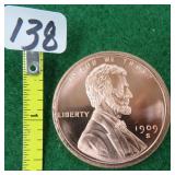 One Ounce Copper Lincoln Round VDB-S