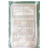 TEN (10) Troy Ounce .999 Fine Silver NTR Bar