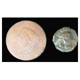 1818 Large Cent & Ancient Coin