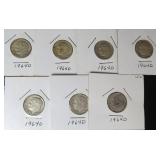 Seven (7) Silver Dimes, $53.76 Melt Value