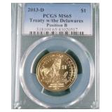 2013-D Treaty w/ the Delawares Pos. B PCGS MS65