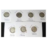 Seven (7) Silver Dimes, $53.76 Melt Value