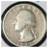 KEY DATE! 1932-S Silver Washington Quarter, $15.22
