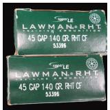 .45 GAP 140 Grain Cartridges (2) Boxes