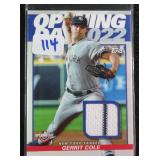 2022 Topps Gerrit Cole Opening Day Relic Card
