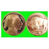 TWO (2) One Ounce Copper Bullion Rounds