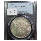$2350 PCGS Guide: 1893 Morgan Dollar PCGS MS62